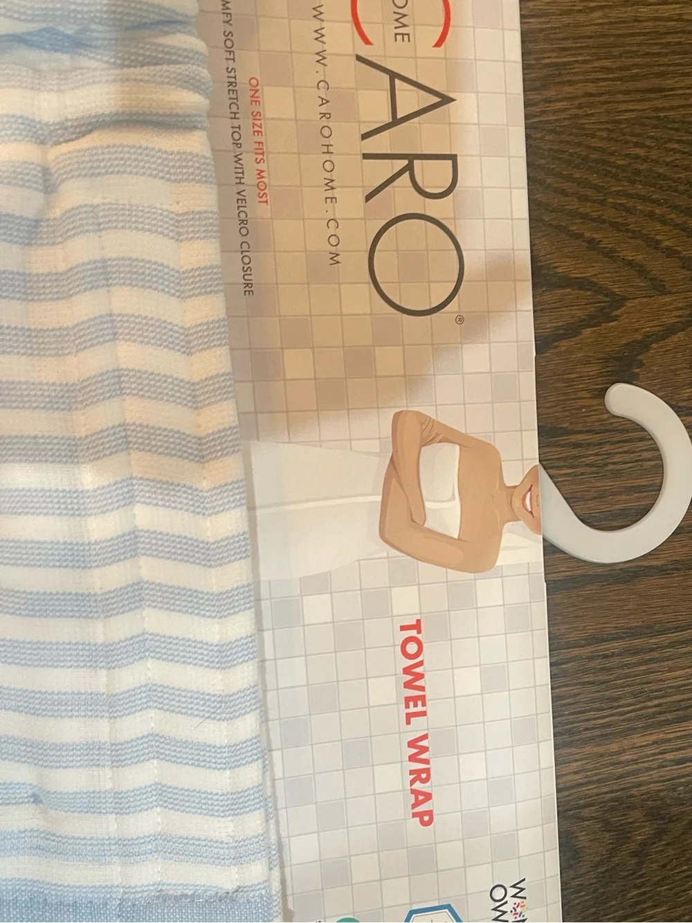 CARO spa towel wrap - velcro closure absorbent and soft 100% Cotton - Brand new